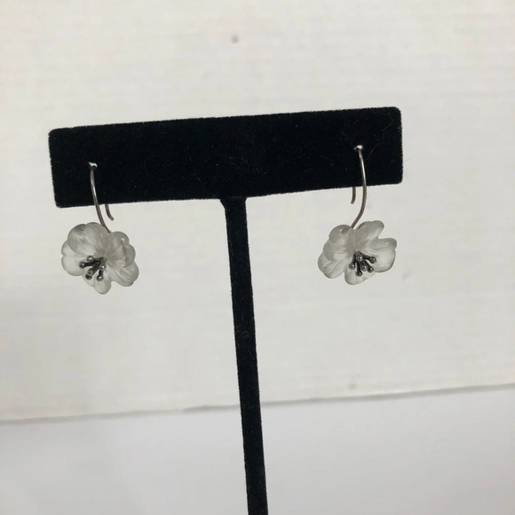 925  Frosted Flower Earrings - Picture 2 of 9